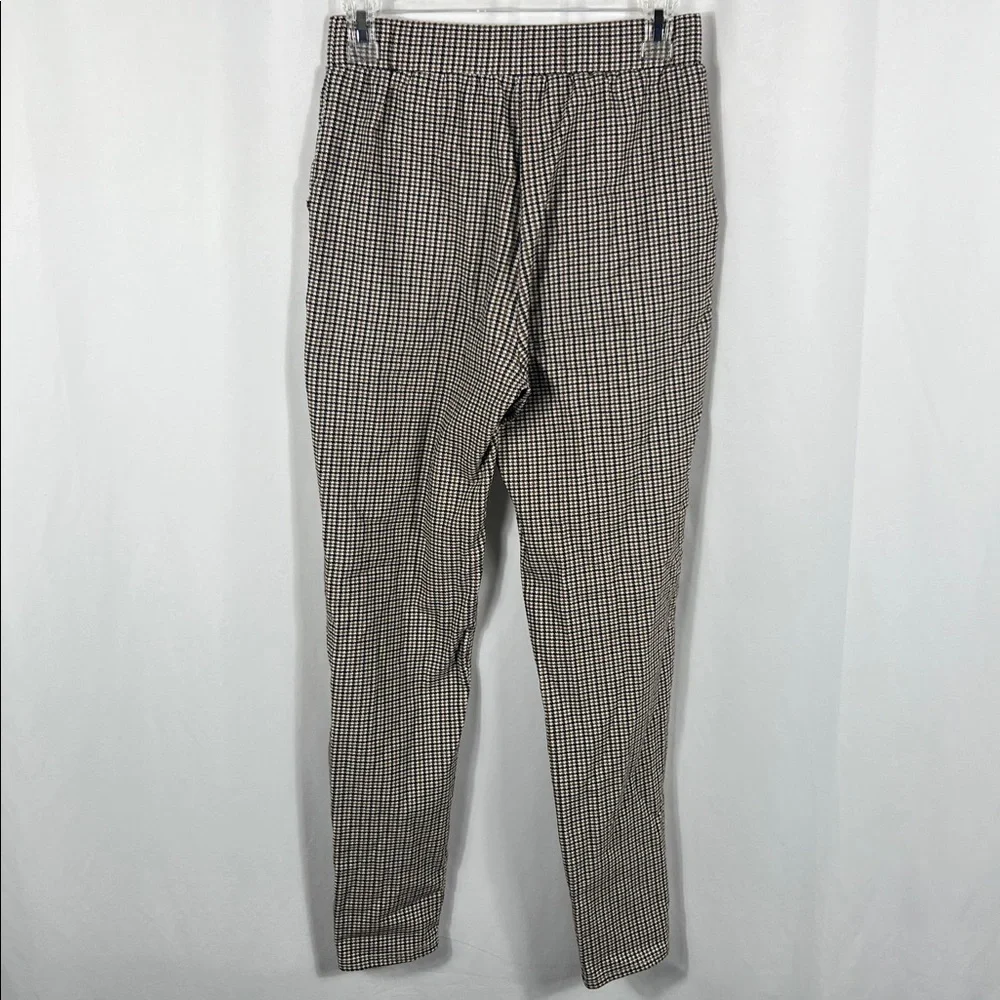 SHEIN Women’s Plaid‎ Pants Brown Black Stretchy Front Pockets Dress Pants Small